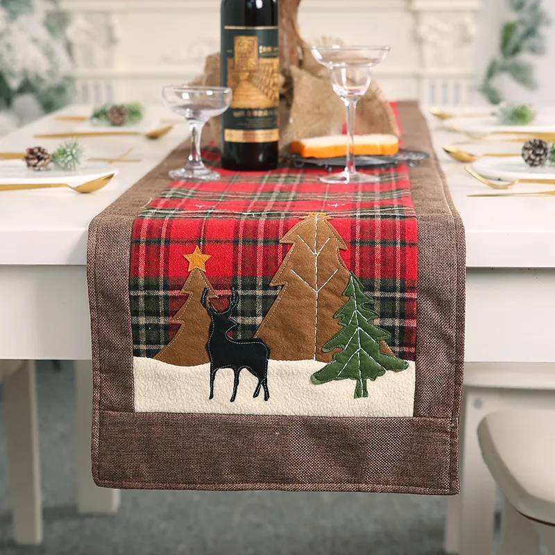 runner da tavola natalizio bandiera decorazioni per la casa tessuto scozzese rosso per decorazioni per feste natalizie 35x180 cm 13,7x70 pollici
