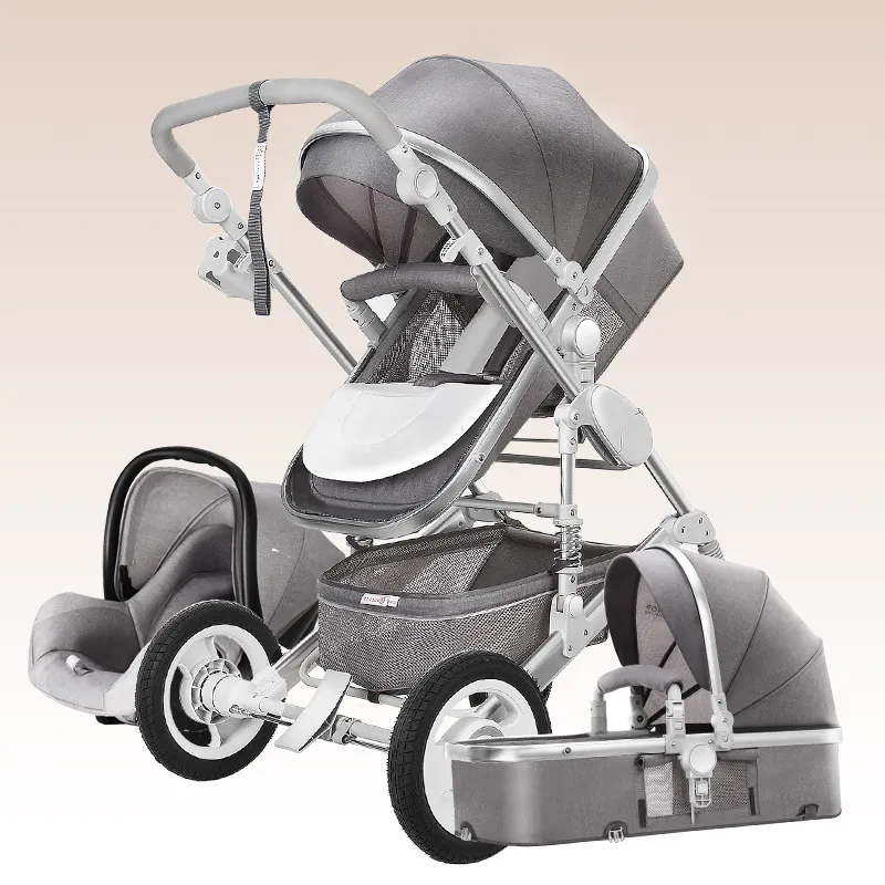 Многофункциональная Детская коляска с сиденьем автомобиля, 2 в 1 High ландшафтного ребенка тележки для 0 ~ 36 Месяцев Детей, КОЛЯСКА / Детских коляски,