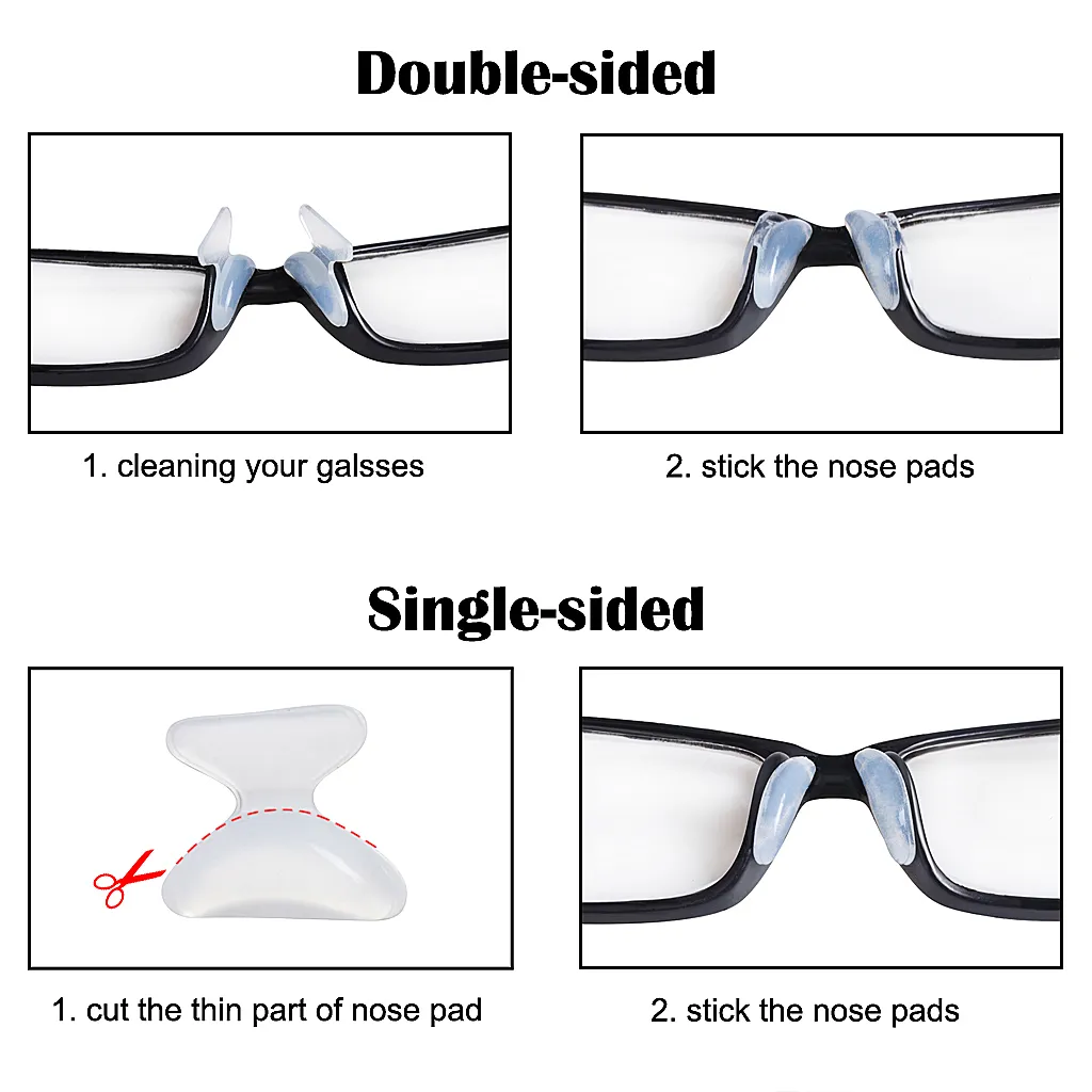 Eyeglasses Nose Pads Glasses Adhesive Silicone Anti Slip Nosepads