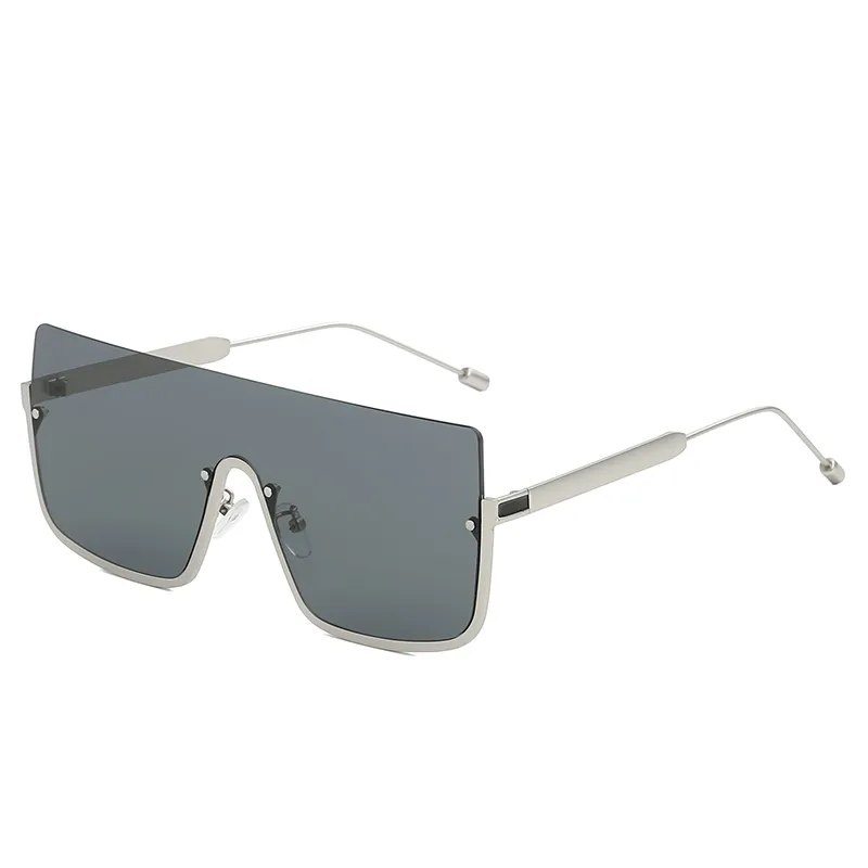 Europäische und amerikanische siamesische Damen-Sonnenbrille, Markendesigner, siamesische Sonnenbrille, Damen-Trendfarben-Sonnenbrille, Metallrahmen, UV400-Brille