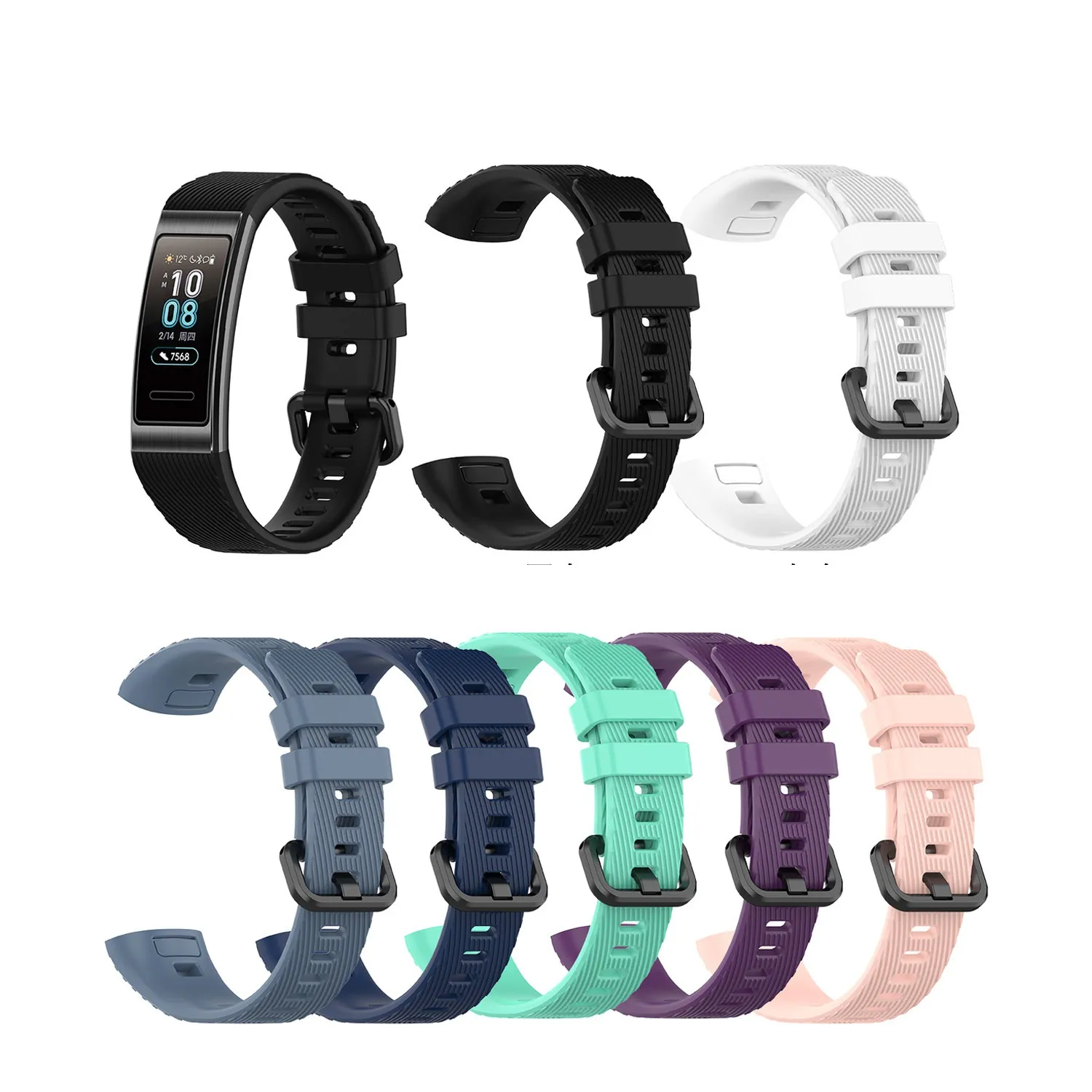 Silikon-Ersatzarmband-Uhrenarmband für Huawei Band 3 Band3 Pro TER-B09 TER-B29 50 teile/los