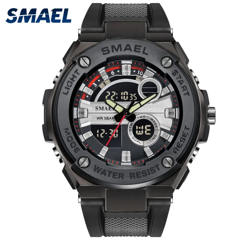 Les militaires Montres Marque de luxe Smael Sport Quartz Montres-bracelets Montres Hommes relogio Numérique 1625 Sport Montres Waterproof Hommes LY191213