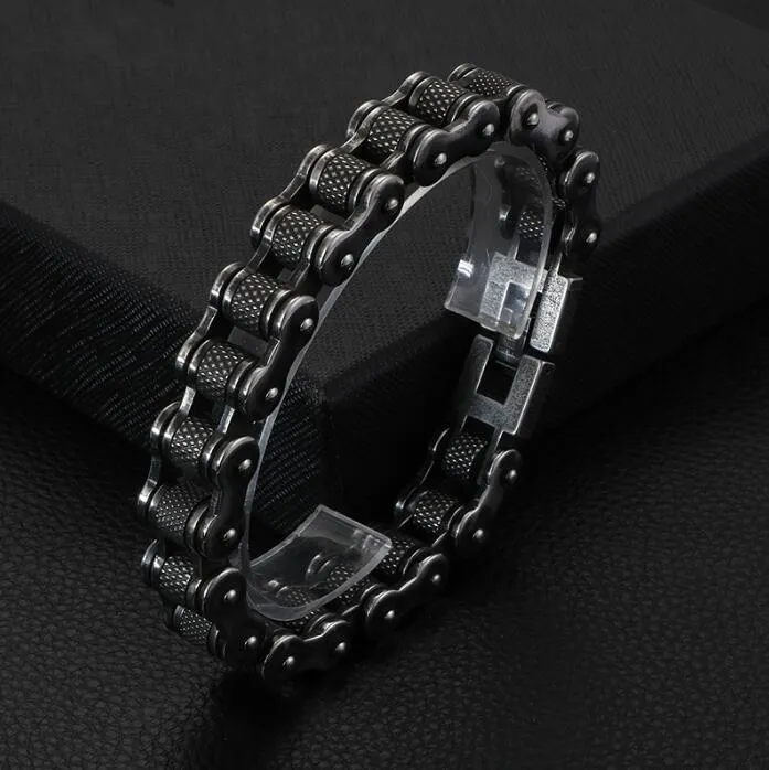 Bracelet de cyclisme rétro pour hommes, chaîne de moto personnalisée, breloque en acier inoxydable, bijoux pour hommes 295q