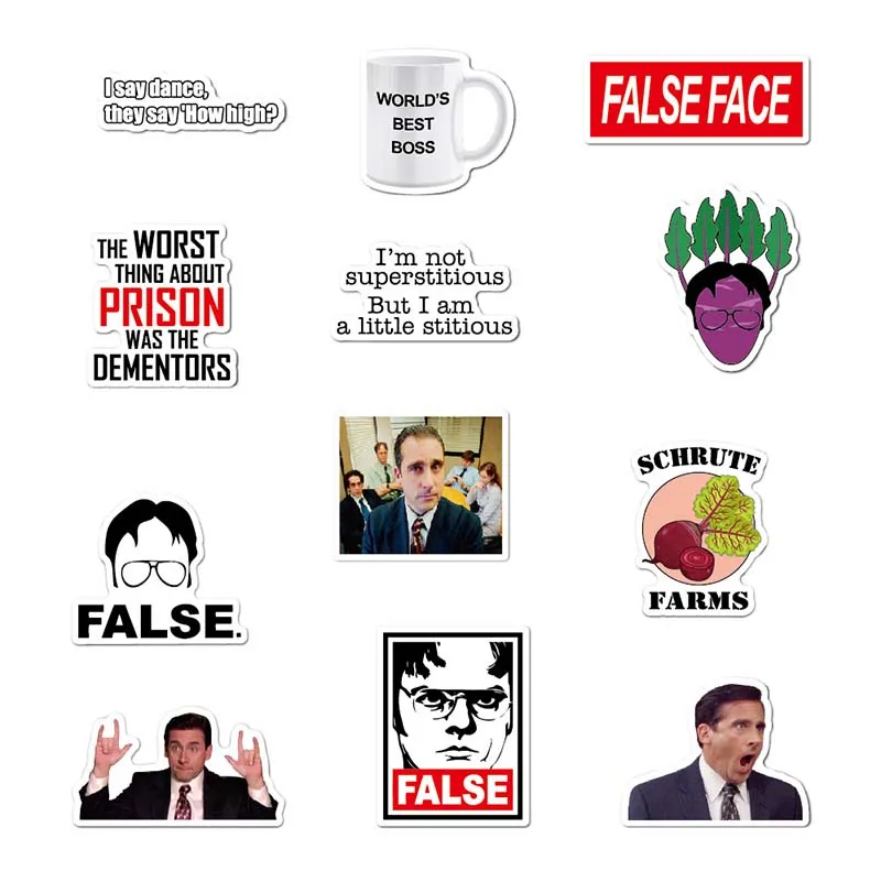 The Office TV Show Sticker Pack - Funny Decals For Laptop, Water Bottle, Phone