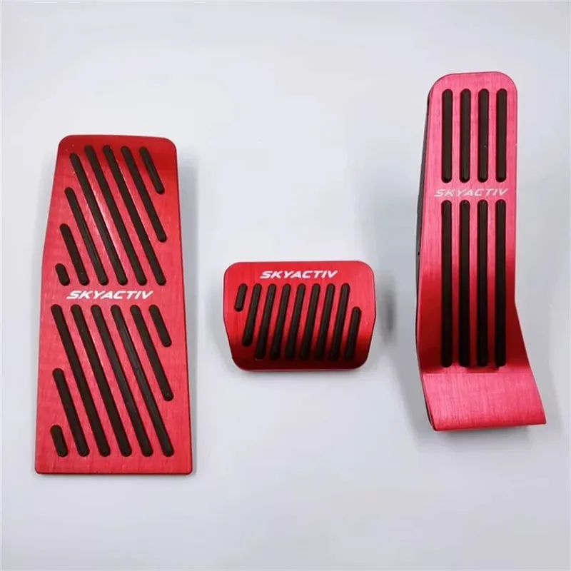 Aluminum Alloy Car Accelerator Pedal Gas Brake Pedals Rest Foot Non-Slip Sticker Cover For Mazda 3 CX30 CX-30 2019 2020 3pcs