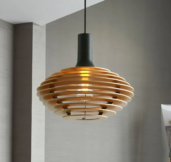 Modern Solid wood Pendant lamp dining room hanging Fixture lighting Lustre pendant light cafe industrial decor LED luminaires MYY