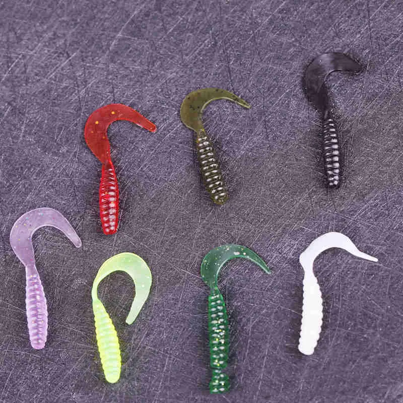 Screw Onetailed Spiral Tail Soft Bait Simulation Soft Bait Insect Night  Light Bionic Pseudobait Whole5401066 From Kttv, $0.25
