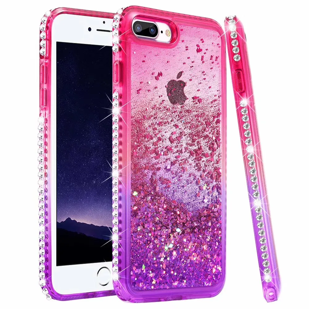 Quicksand Glitter Ciecz Pływający Bling Diamond Soft TPU Girls Women Case dla Samsung S10 / Coolpad Legacy / LG K40 / Stylo5 / Moto E5 Plus / G7 Moc