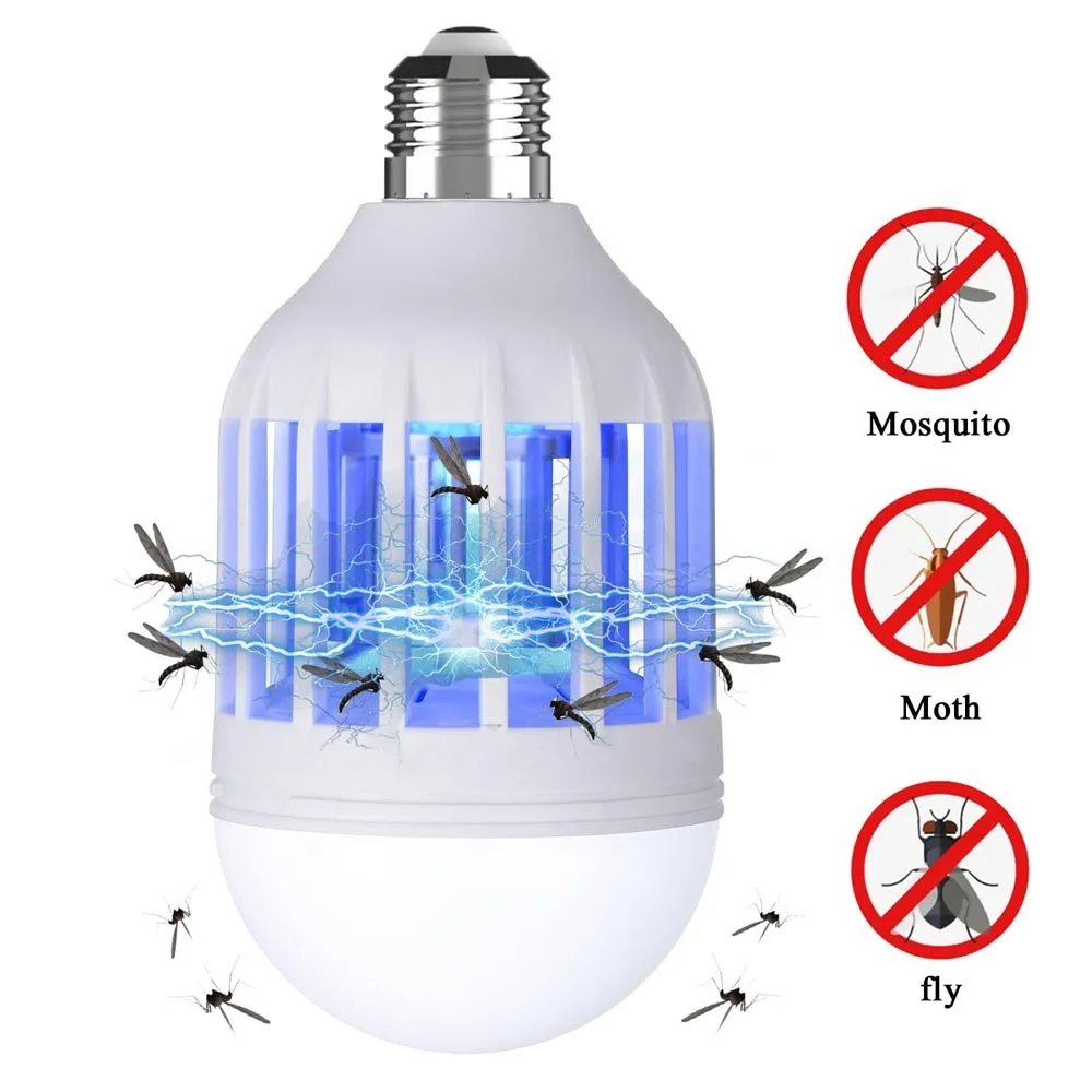 Brelong LED-bug Zapper Lamp 15W 2 in 1 Mug Killer 1200lm E27 / E26 220 V Base Binnen en Outdoor Universal 1 Pack