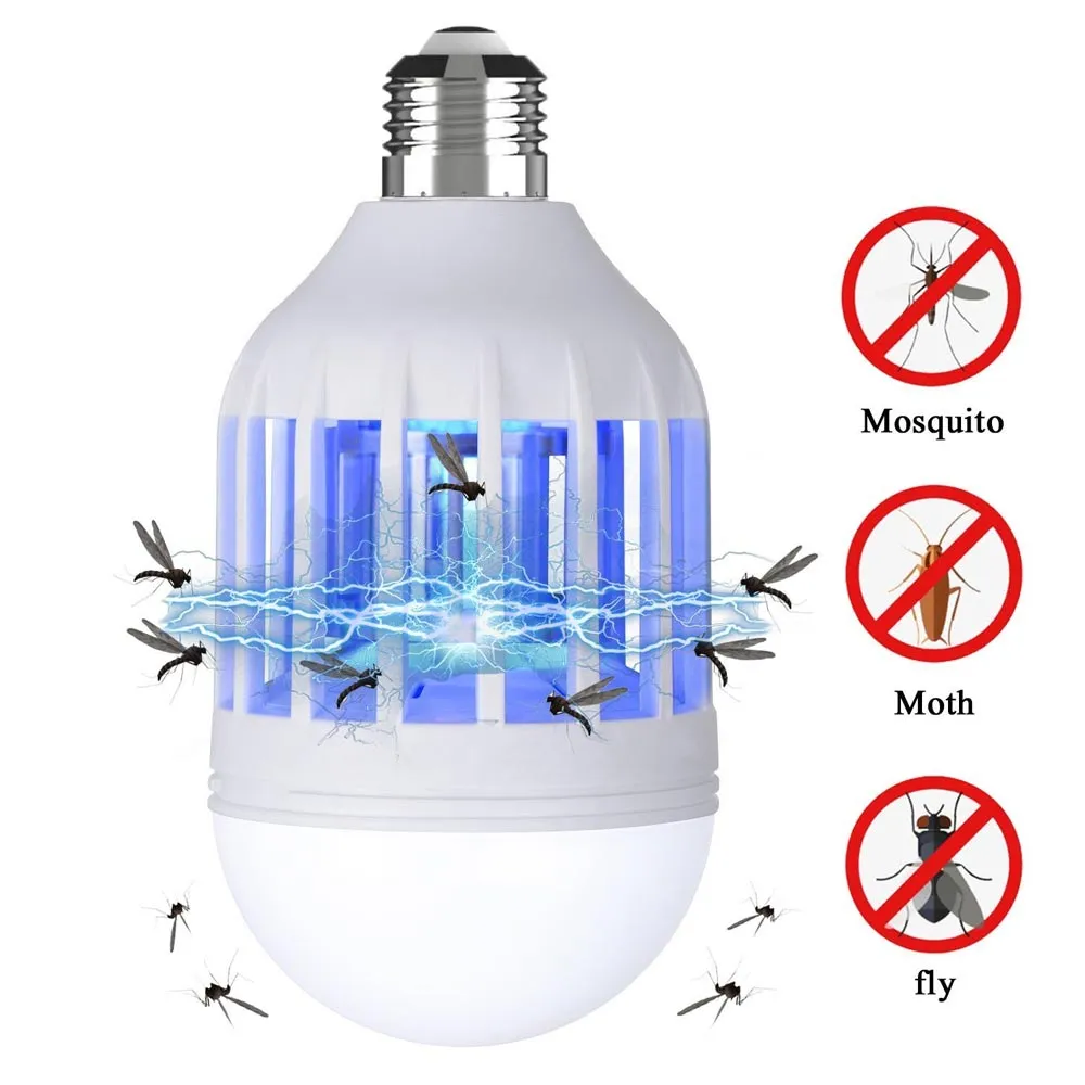 BRELONG LED Bug Zapper Bulb 15W 2 w 1 Mosquito Killer 1200LM E27 / E26 220V Base Indored i Outdoor Universal 1 Pack