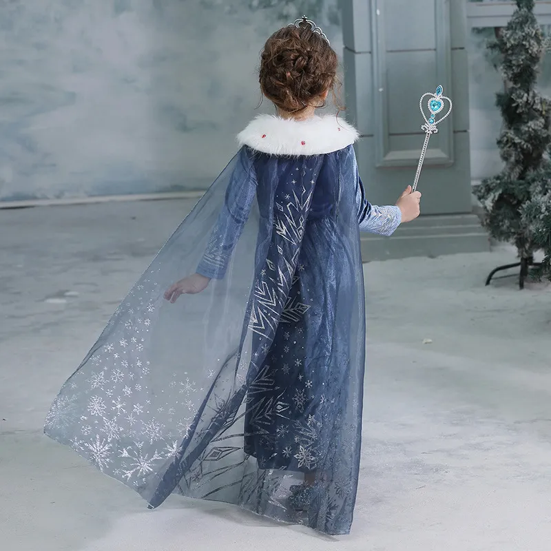 Robe reine des neiges pour filles, Costume de Cosplay princesse Elsa 2,  robes fantaisie pour enfants, Disney