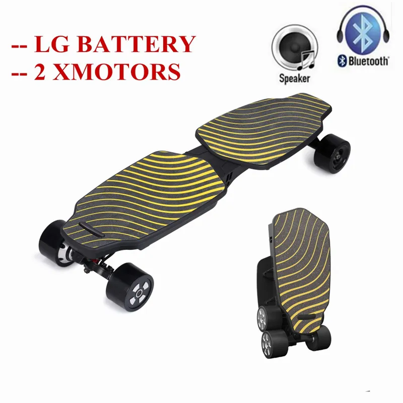 Dobrável 4 Rodas Elétrica Skate Hoverboard Scooter Motores Duplos Longboard Nova Placa de Skate Elétrico para Crianças Adultos