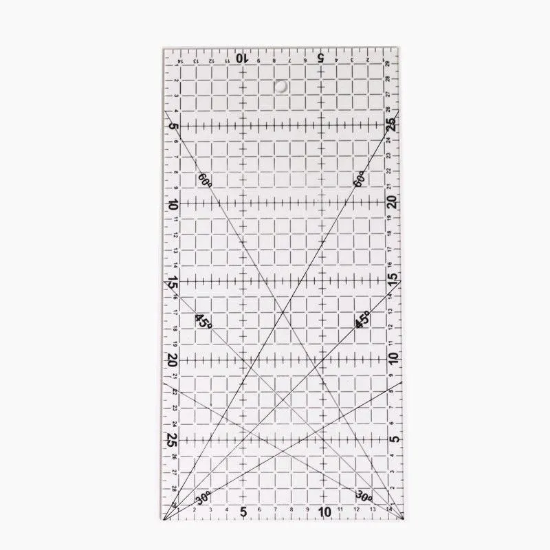 DIY Patchwork Hand Tools Sewing Part Fixed Gauge Fabric Cutting Ruler  15x30CM Quilting Acrylic Clear Mark