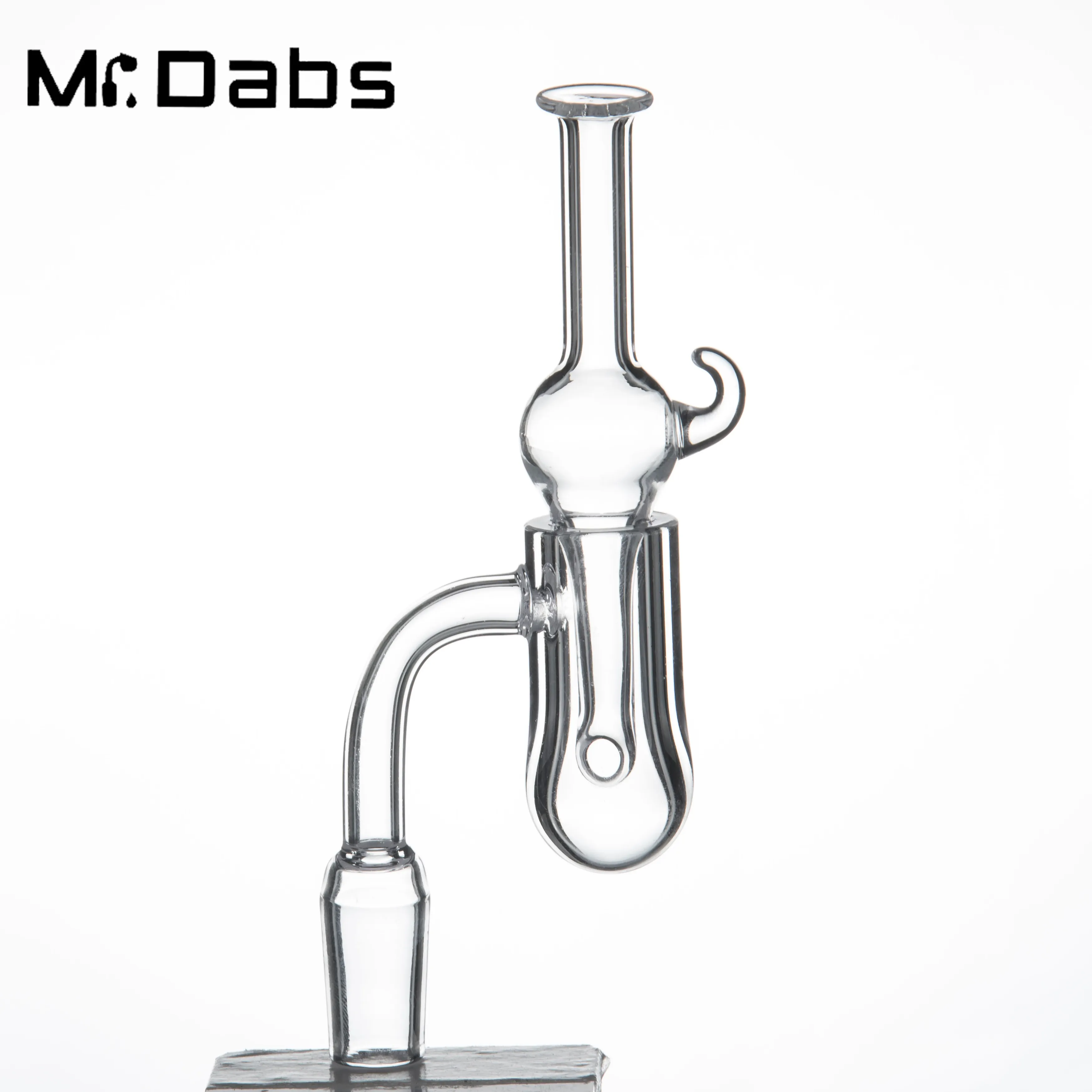 Banger-Nagel mit rundem Boden, Orion Quarz-Banger-Rauchzubehör mit einer Klarglas-Vergaserkappe für Glasbongs, Wasserpfeifen, Dab-Rigs