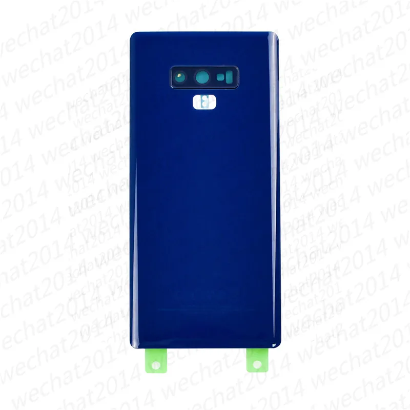 500PCS Batterie Tür Zurück Gehäuse Abdeckung Glas Abdeckung für Samsung Galaxy Note 9 N960A N960F mit Klebstoff Aufkleber Kamera abdeckung