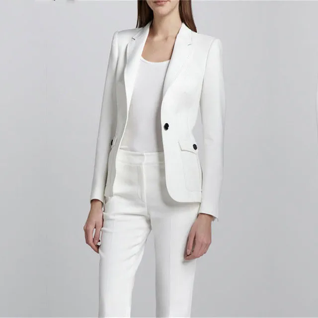 Female Office Uniform Elegant Pant Suits Womens Trouser Suit