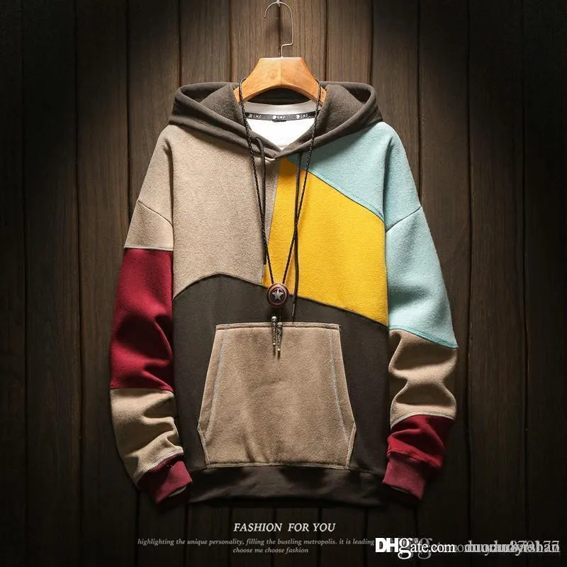 Patchwork hoodie mens hotsell
