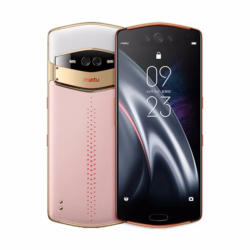 オリジナルのMeitu V7 4G LTEスマート携帯電話8GB RAM 128GB ROM Snapdragon 845オクタコアAndroid 6.21 "Amoled 20.0mp指紋ID携帯電話