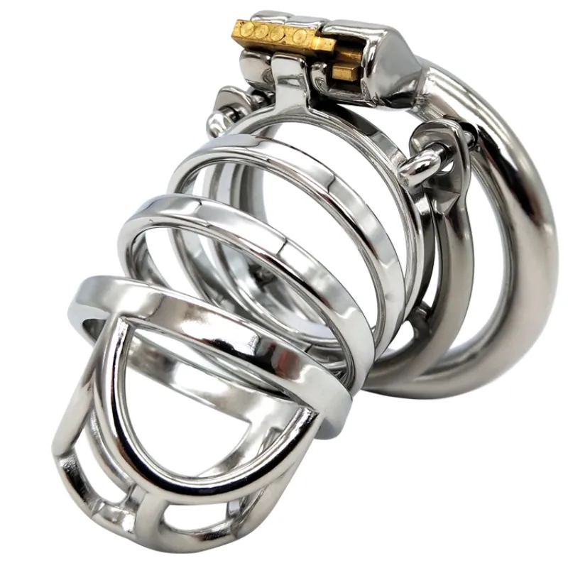 Stainless Steel Male Chastity Device Spike Ring Sex Toys for Men Sex Slave Barbed Anti-off Ring Penis Lock Cage G267D