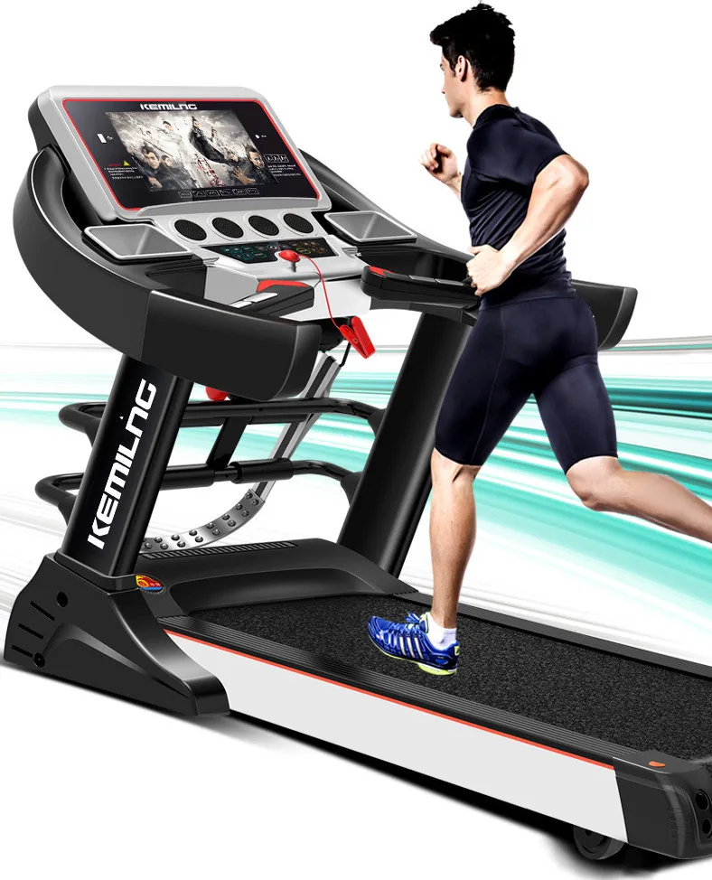 Treadmill with internet screen clearance