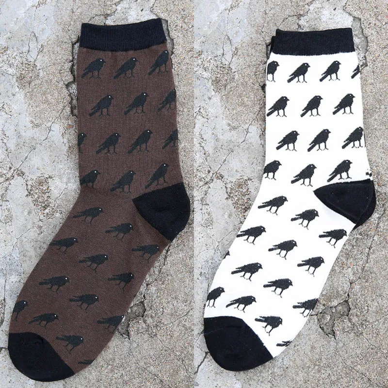 Cartoon Crow Men Socks Casual Fashion Brand Cotton Sock Cheap