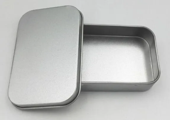 94 * 61 * 20mm vanlig silverfärg tennlåda rektangel godis usb box case lagring låda diverse arrangör
