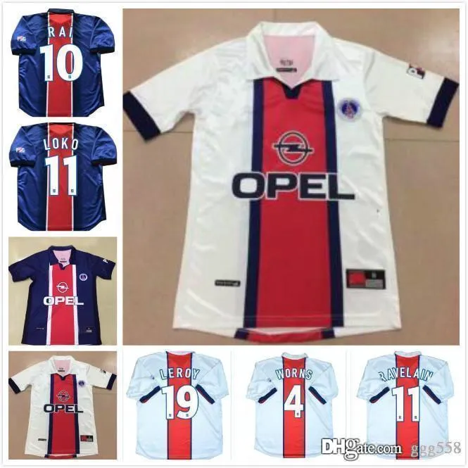Paris Maillot de Football PSG Notre Dame Soccer Jersey 98 99 Maillot PSG  Football Shirt Simone Okocha 98 99 Classic Vintage Maillot Footbal