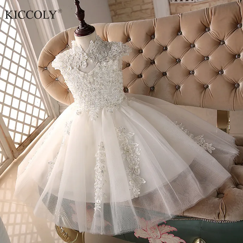 Adolescente branco vestidos de dama de honra para meninas elegantes  crianças menina rendas princesa vestido de