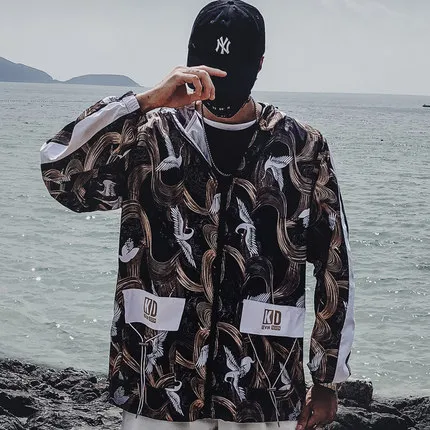 Mens Harajuku Color Block Best Ski Jackets Hip Hop