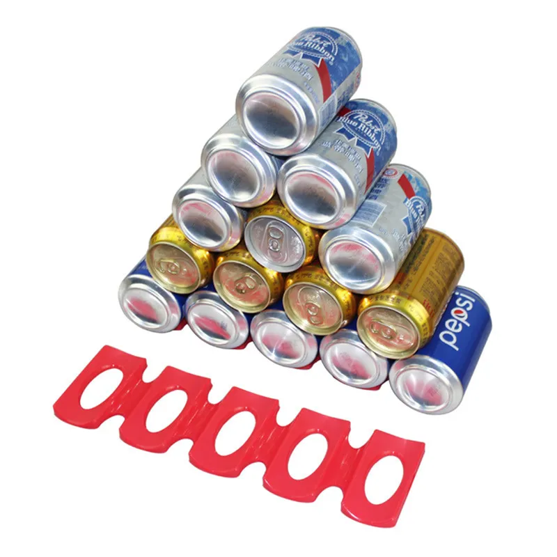 Porte-bouteilles de vin pliable Réservoir de canettes de bière Coussins en silicone pour réfrigérateur Coussins de carreaux Support de rangement Économiseur d'espace Étagère de stockage de boissons Préféré