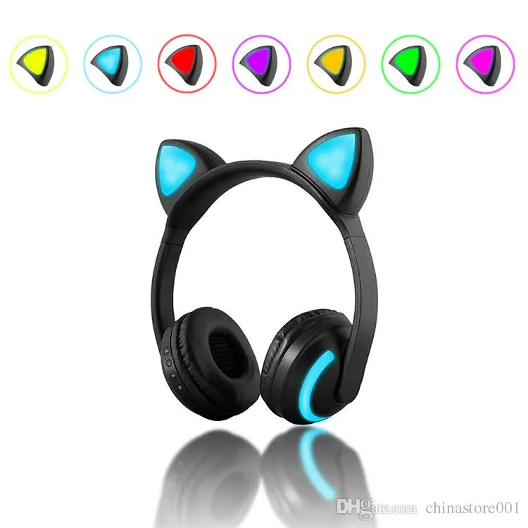 Bluetooth Cat Ear Headphones Fashion 2018 Foldable Flashing