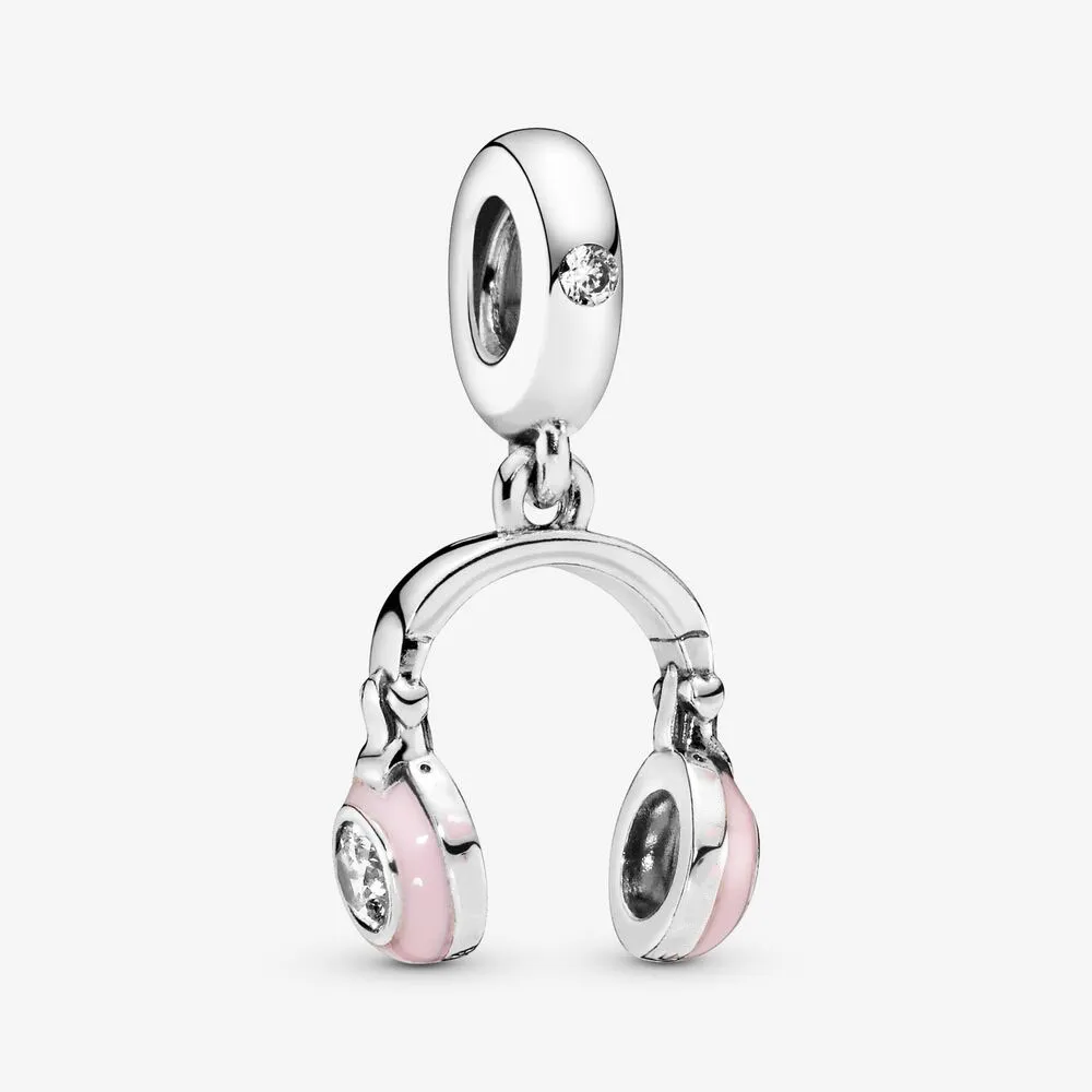 Recién llegado, dijes de Plata de Ley 925, auriculares colgantes, dijes aptos para pulsera europea Original, accesorios de joyería de moda