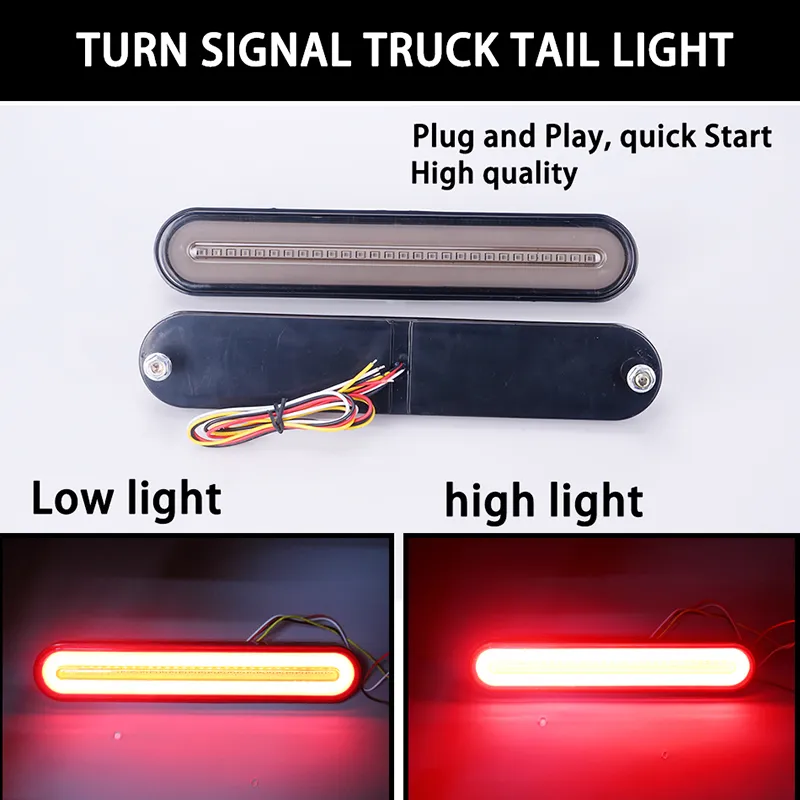 Pair Of 9-Inch LED Light Bars - Neon Flowing Turn Signal Brake Tail Lights For RVs & Trucks