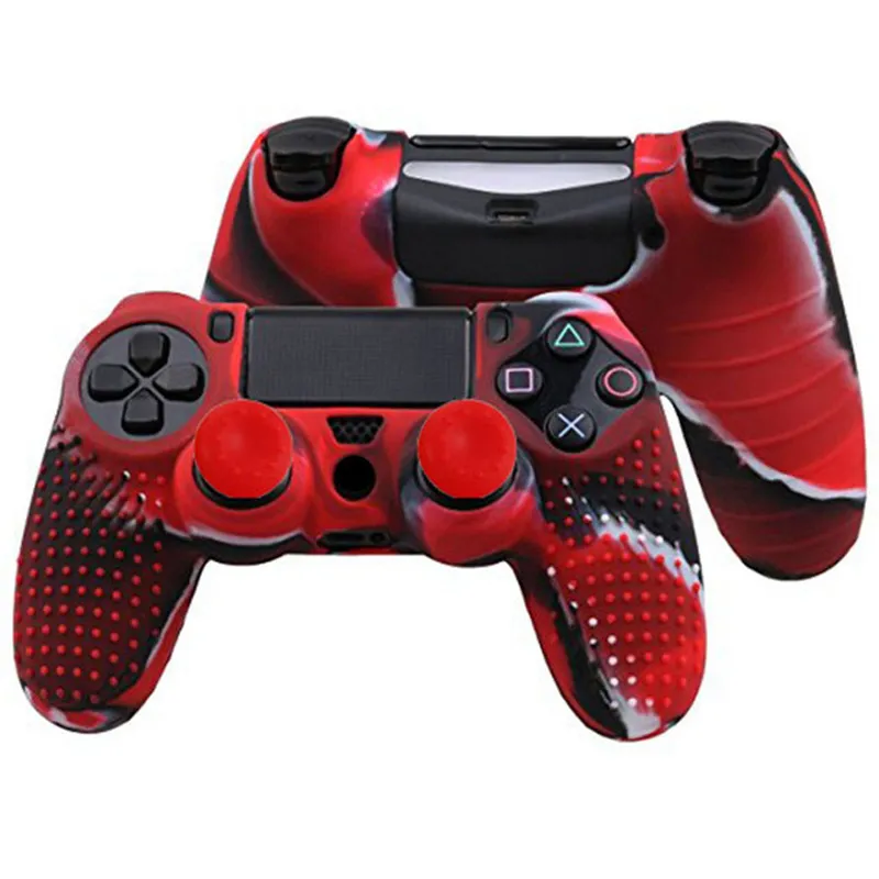 2 Cover In Silicone Morbido Per Controller PS4 Con Impugnatura A Drago - Antigraffio