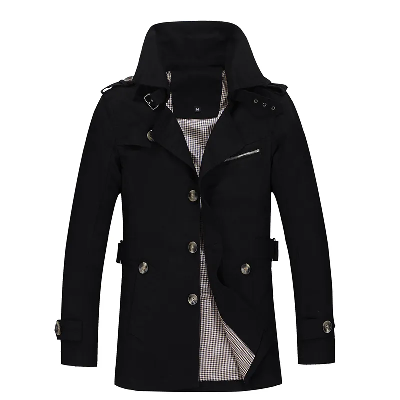 Fashion british style single breasted men trench coat 5xl stand collar casual overcoat CQF801 Casual fashion