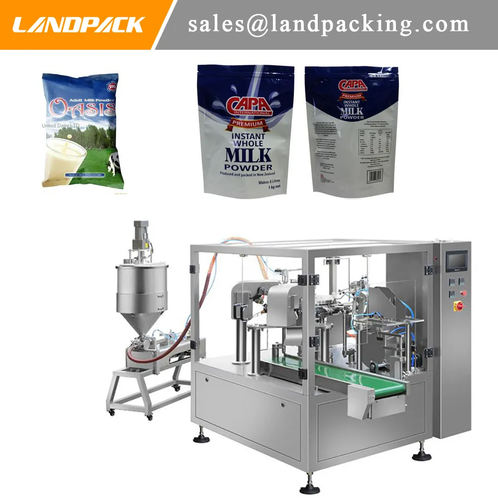 Latte insaccato Stand Up Pouch Filling e Sealing Machine Zipper Packing