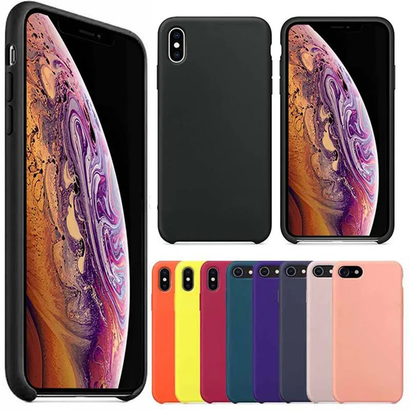 Capa de silicone premium para novo iphone 15 14 13 12 pro max 11 xr xs 8 plus silicone líquido macio borracha tpu borracha doce cor capa de telefone com pacote