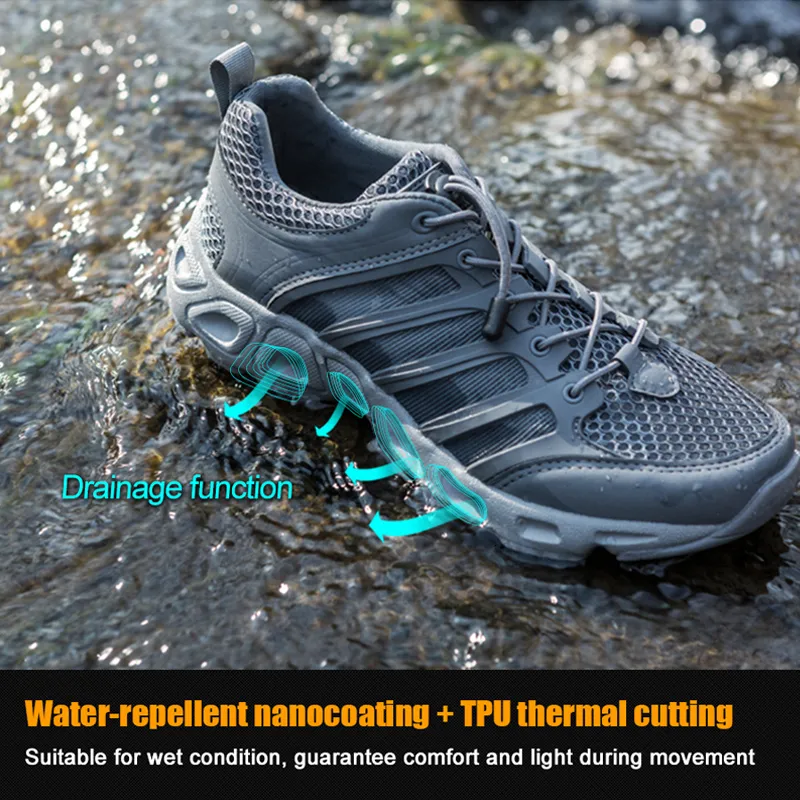 夏の通気性のある防水コーティングのための男性の戦術的なハイキング上流の靴のためのBoussacの無料兵士のアウトドアスポーツキャンプの靴