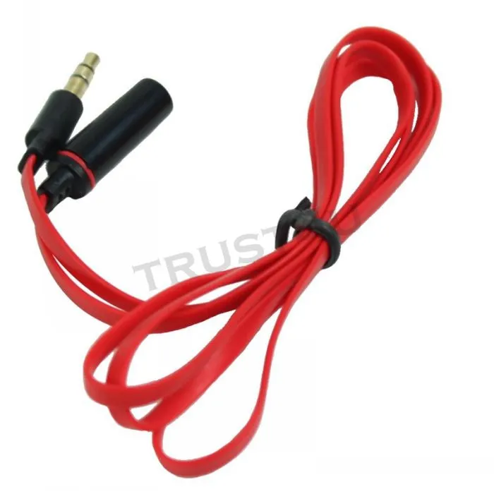 Kabel AUX 1.2m Rozszerzenie audio 3.5mm Aux Stereo M do rozszerzenia wszystkich przewodów słuchawkowych TRANDO Stereo Cord MP3 Red