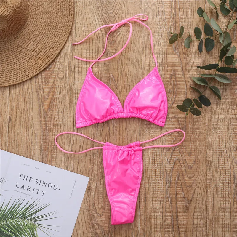 Micro Bikini Set Женщины Сексуальные Высокие Вырезы Гонки ХолтерБюстгальтер Флуоресцентный Цвет Купальный Костюм Дамы Летние КупальникиЭкзотическое Белье Набор От 1 927 руб.