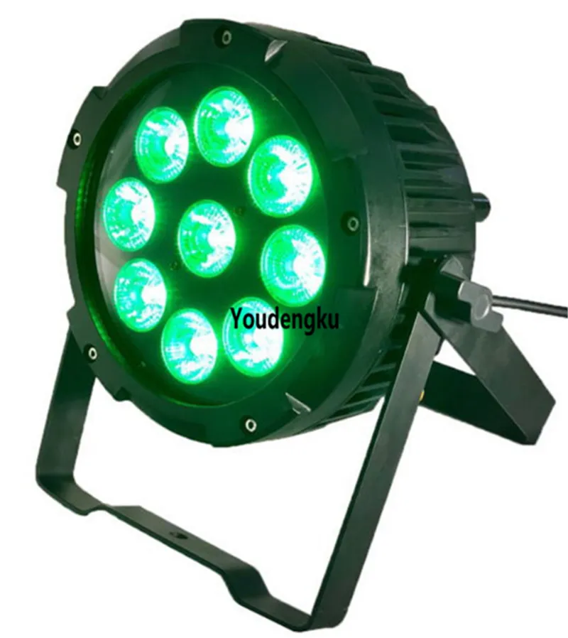 10ピースIP65 PowerCON充電式9X18W LED RGBWAP 6IN1電池無線屋外RGBWA UV LED PAR缶DMXステージライト