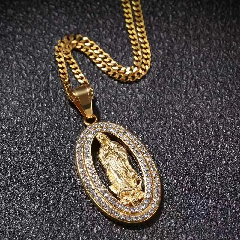 Buy Reizteko Virgin Mary Necklace Gold Plated Women/Men Christian Jewelry  Cross St Benedict Medal Pendant Necklace (Gold-Plated) at Amazon.in