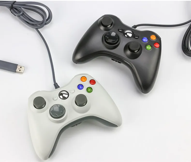 Microsoft Xbox 360 için Yüksek Kaliteli USB Kablolu Joypad Gamepad Oyun Denetleyicisi Joystick PC Destek Windows7 / 8/10 Hızlı Gemi