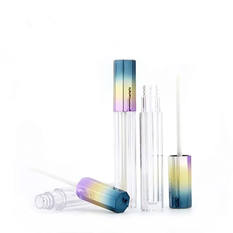 5 ml elegante leere achteckige Farbverlauf Lipgloss Tube Lipgloss Kosmetikbehälter flüssige Lippenstift Aufbewahrungsflasche