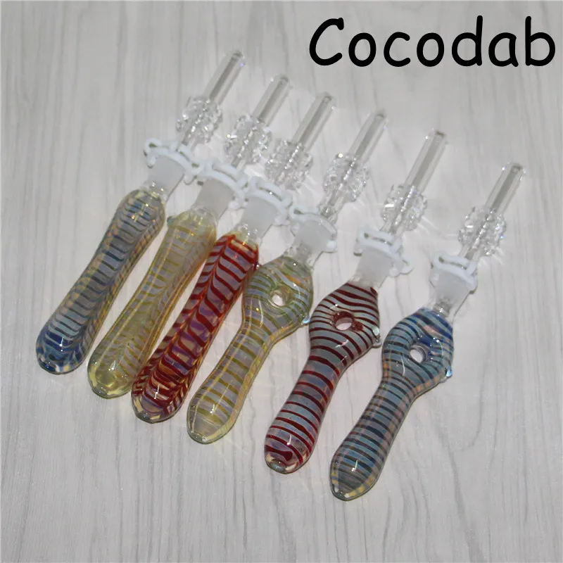 Glazen nectar kit met kwart tips Hookahs Dab Straw Oil Rigs Siliconen Rookpijprookaccessoires