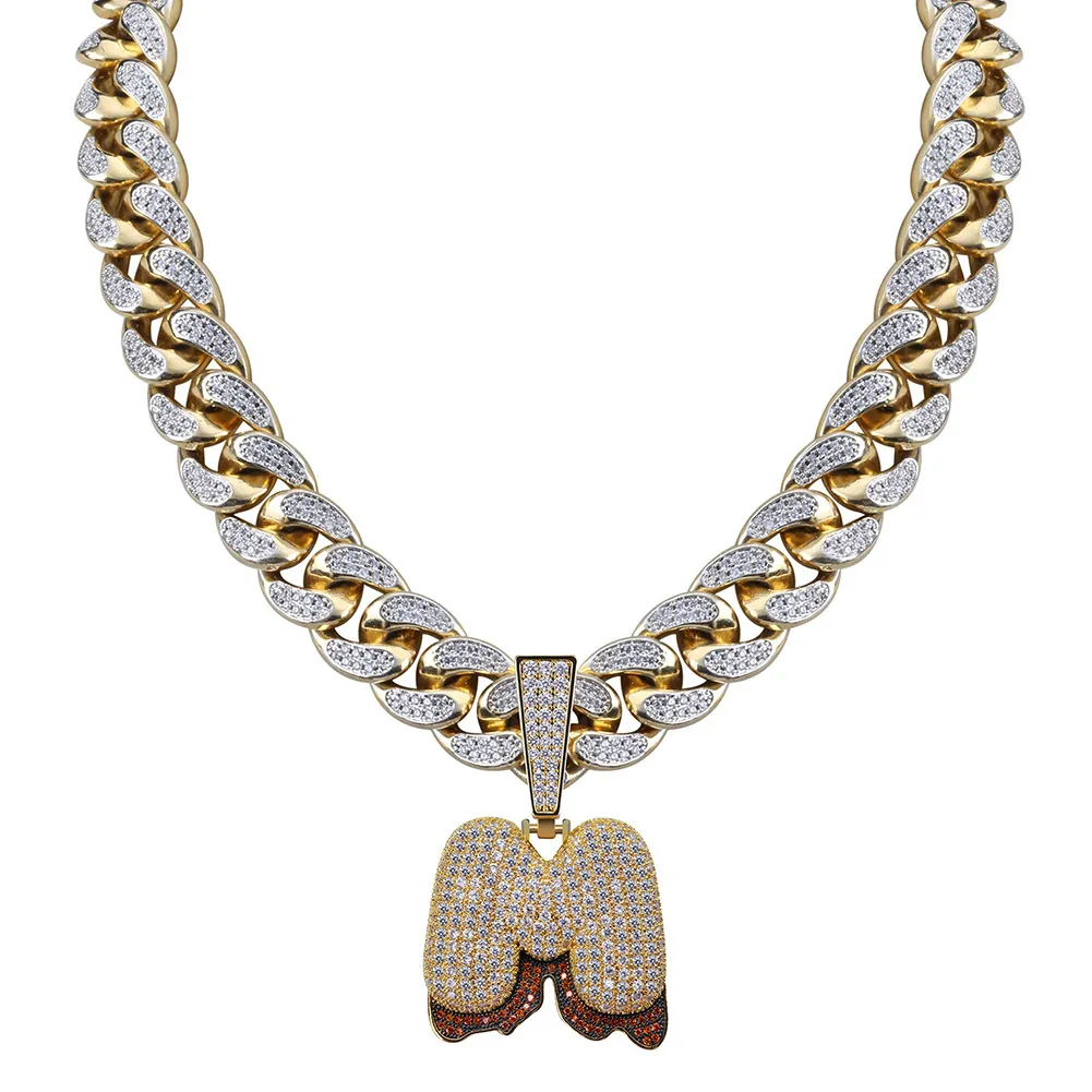 【bighugclub】BE MY VALENTINE initial necklace 18K Gold CZ Initial Bubble Letter Necklace Iced Out Blood