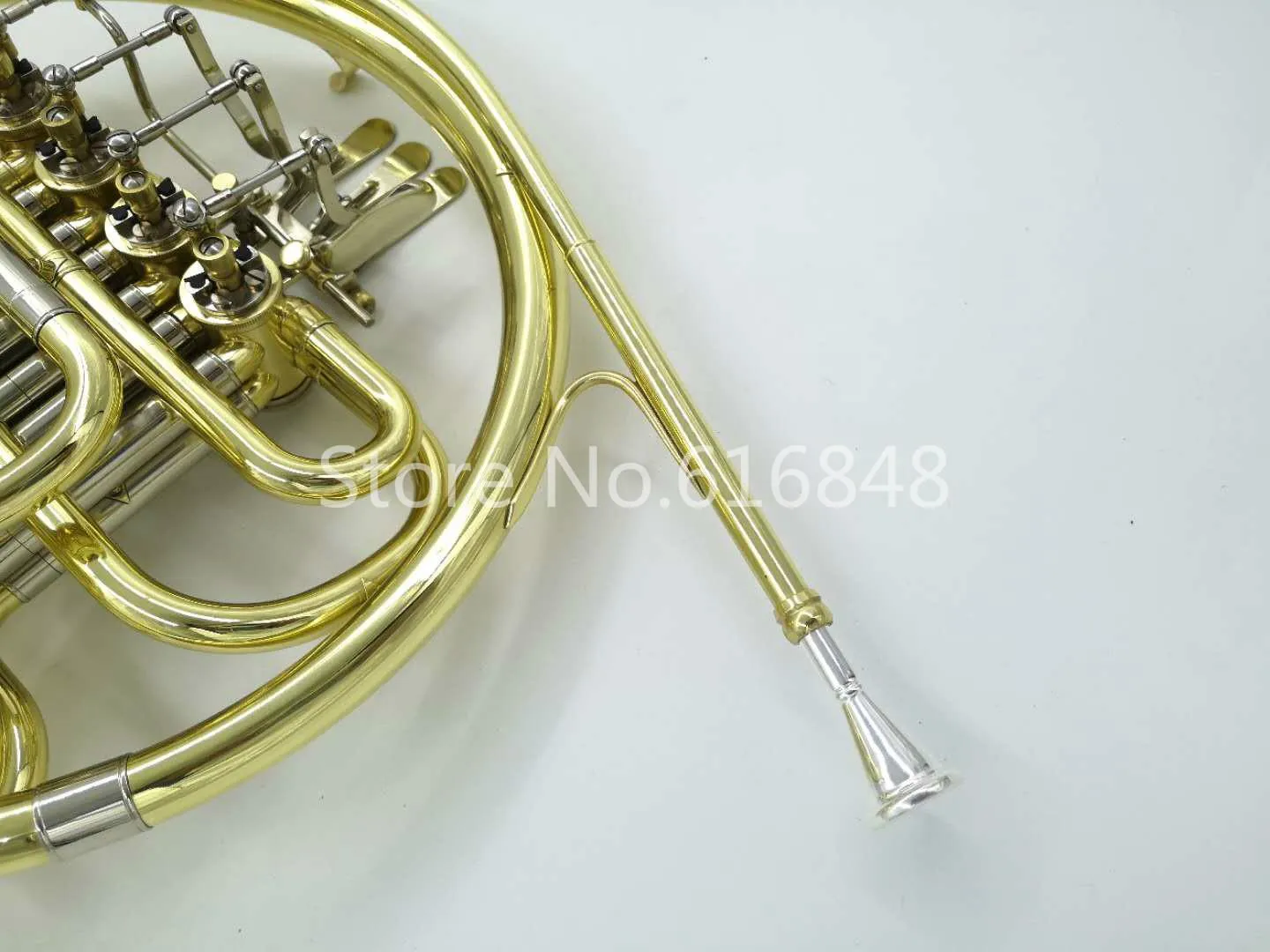 Premium Double Row French Horn Tuba In B To F Tune With Gold Lacquer