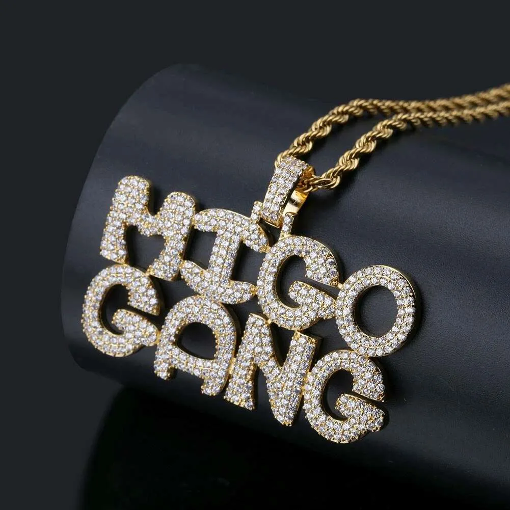 MIGO GANG Diamond Pendant Necklace With 18k Gold Plated Copper