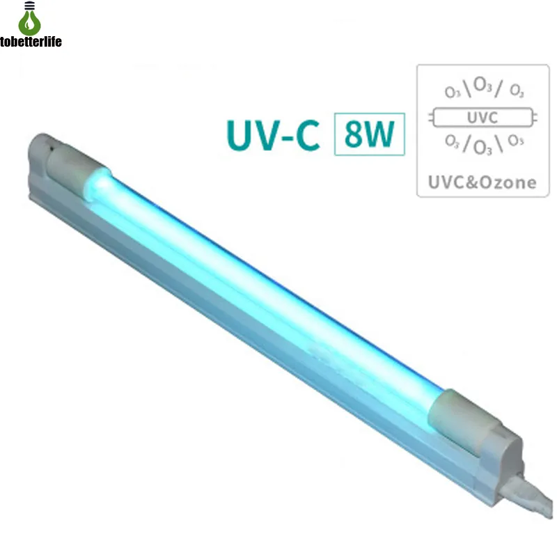 Quartz Ozone UVC TUBE LICHT T5 4W 6W 8W UV Sterilisatie Licht Desinfectie Lamp voor Home Hotel Canteen 110V 220V