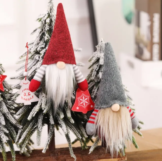 2019Christmas Faceless Gnome Père Noël Arbre De Noël Suspendu Ornement Poupée Décoration Décorations De Noël Cadeau De Noël Poupée Arbre Pendentif Vieil Homme